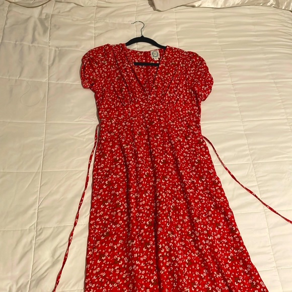 Blue Rain Pants - Medium Red floral jumpsuit - blue rain brand